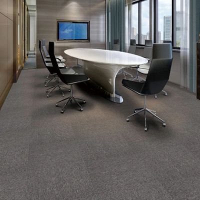 Abstract Pattern Gray Loop Pile Commercial Carpet Tiles 50x50 Polipropilene Bitume