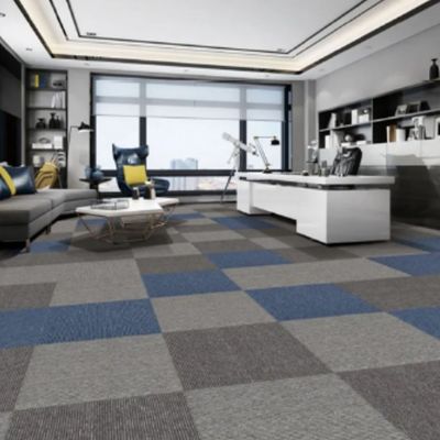 Abstract Pattern Gray Loop Pile Commercial Carpet Tiles 50x50 Polipropilene Bitume