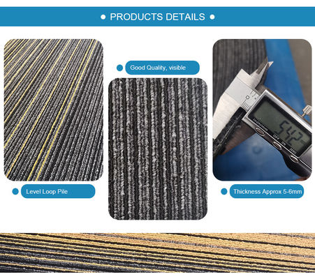 Office Luxury Commercial Square Carpet Tiles 50x50 Isolamento acustico Modello astratto