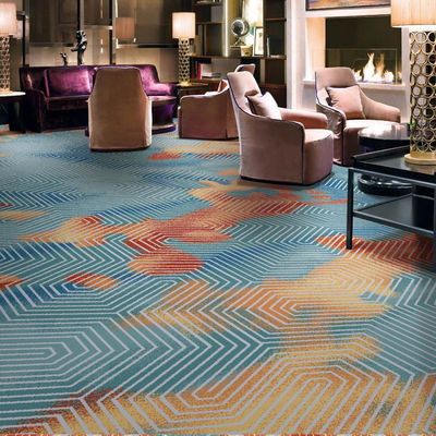 5 Star Hotel Pavimento Disegno personalizzato Axminster tappeto con materiale di supporto di iuta / PP