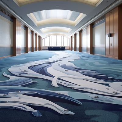 Hotel Lobby Corridor Carpet Roll in Silverstone Disegno stampato per hotel di lusso moderno