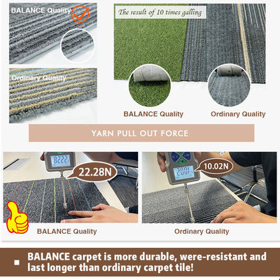 Carpetto per ufficio modulare in polipropilene commerciale 60x60 in PVC con supporto per la durata