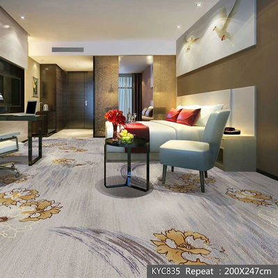 Disegno floreale rettangolare Tufted lana materiale PP Nylon tappeto stampato per l'area della hall