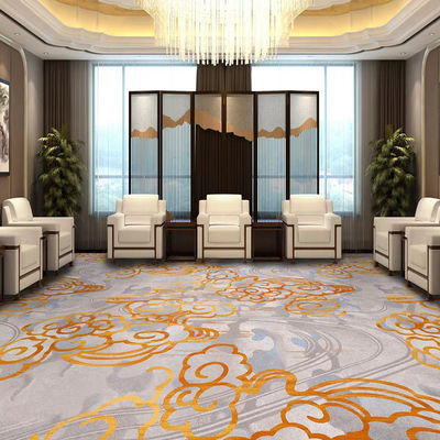 Tappeto con supporto di giuta Tapis Oro Blu Nylon Stampato Incendiproof Sala da banchetto Hotel