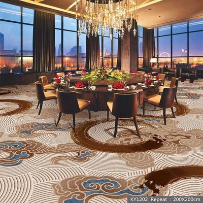 Tappeto con supporto di giuta Tapis Oro Blu Nylon Stampato Incendiproof Sala da banchetto Hotel
