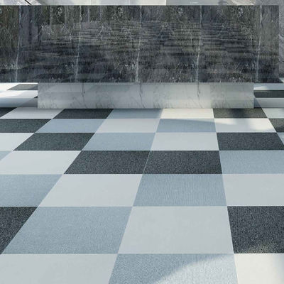 Abstract Pechino Silverstone Acustico Carpet Nero Bianco Piastrelle Tessute Taglio Pila Quadrato Carpet Camera Da Letto Porta Esterno Golf Preghiera Materiale PP