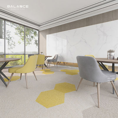 Decorativo Disegno Colorato Piastrelle di tappeto esagonale lavabili in nylon ignifugo