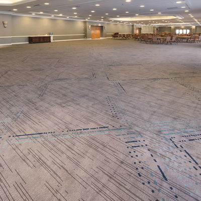 Pavimento per sala da banchetto Rettangolo Tappeto in nylon ignifugo 2m x 4m in design a strisce blu