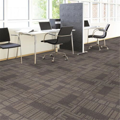 Commercial Cut Pile Nylon Carpet Tile Square Striped Pattern per uffici e hotel