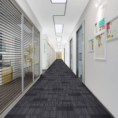 Commercial Cut Pile Nylon Carpet Tile Square Striped Pattern per uffici e hotel