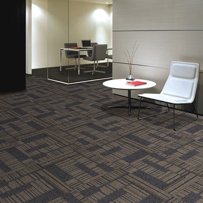 Commercial Cut Pile Nylon Carpet Tile Square Striped Pattern per uffici e hotel