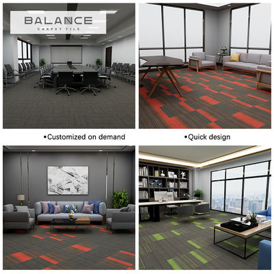 50x50 Carpet Office Modular Piastrelle Loop Pile PP Nylon/Bitume Backing Square Carpets