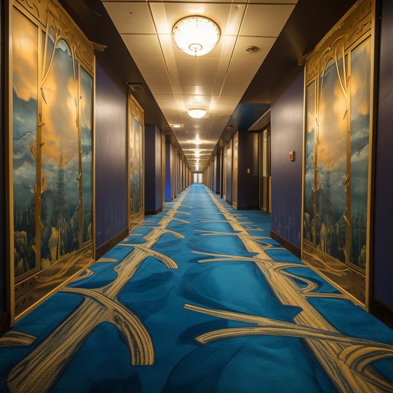 Luxurioso tappeto da stampa in nylon tuffato per corridoi e camere di hotel in un design moderno
