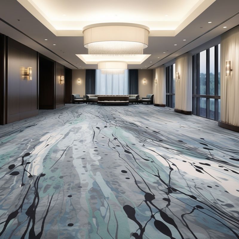 Hotel Lobby Corridor Carpet Roll in Silverstone Disegno stampato per hotel di lusso moderno