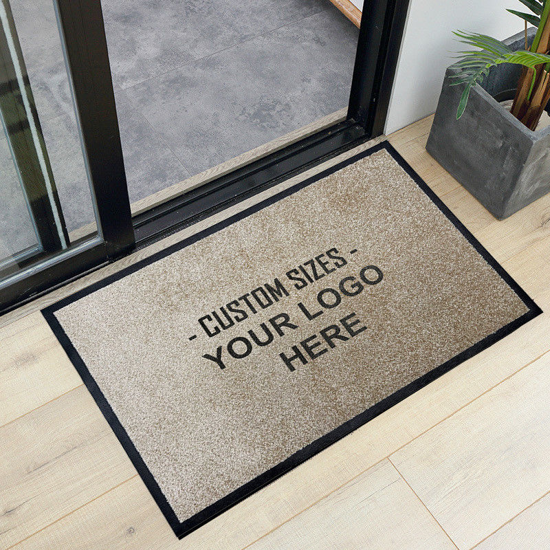 Tappeto rettangolare personalizzato Anti Slip Outdoor Nylon Print Logo Door Mat per Star Hotel Entry