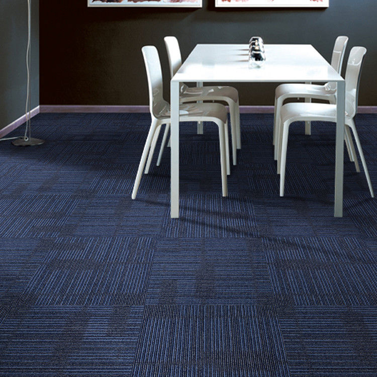 Commercial Cut Pile Nylon Carpet Tile Square Striped Pattern per uffici e hotel